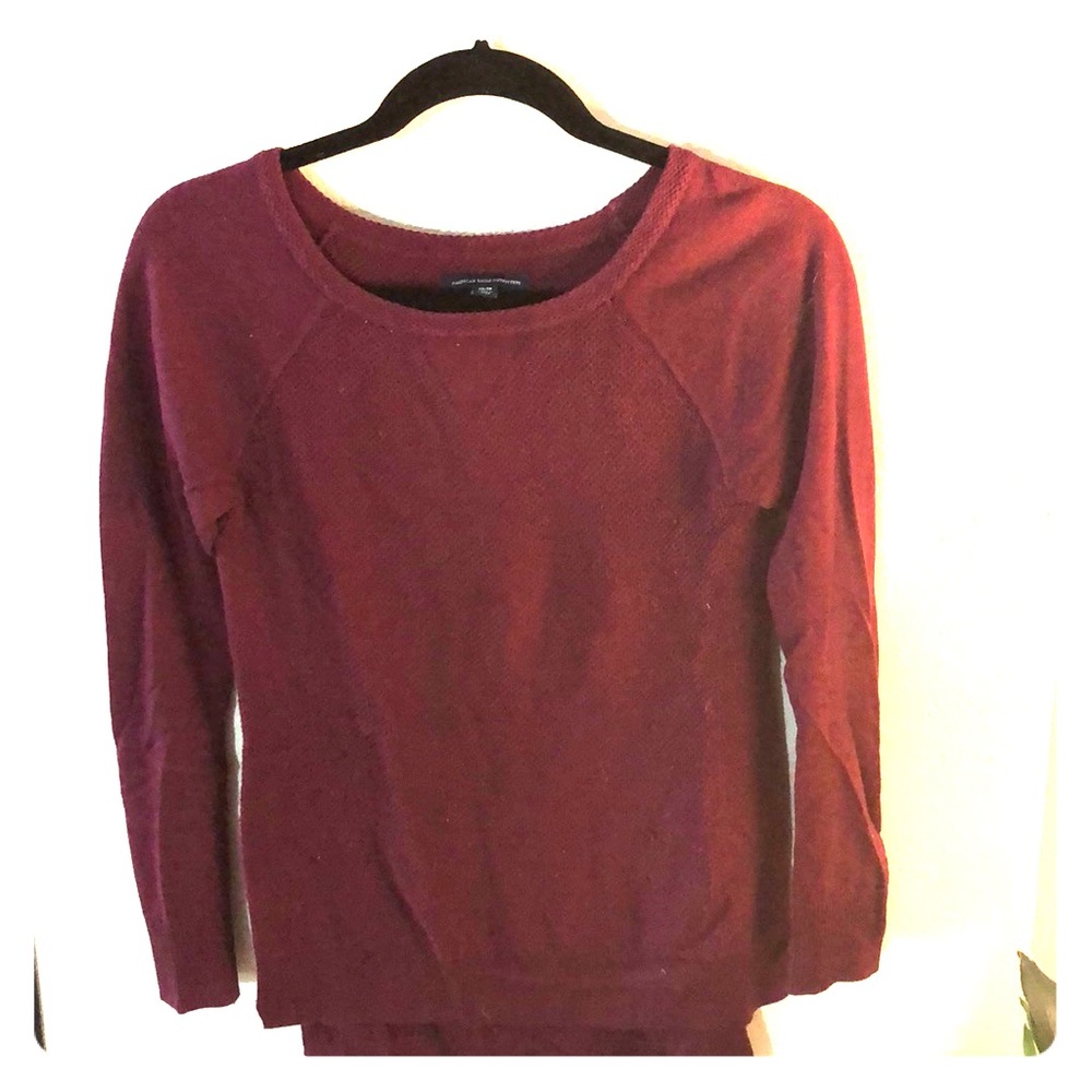 Knit burgundy sweater